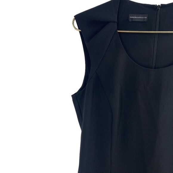 Emporio Armani Italian Sheath Dress Black Size 4 Gathered‎ Front - Picture 2 of 9